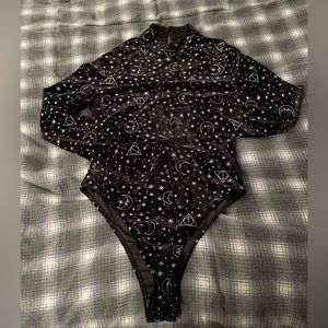 Velvet sparkly Harry Potter body suit